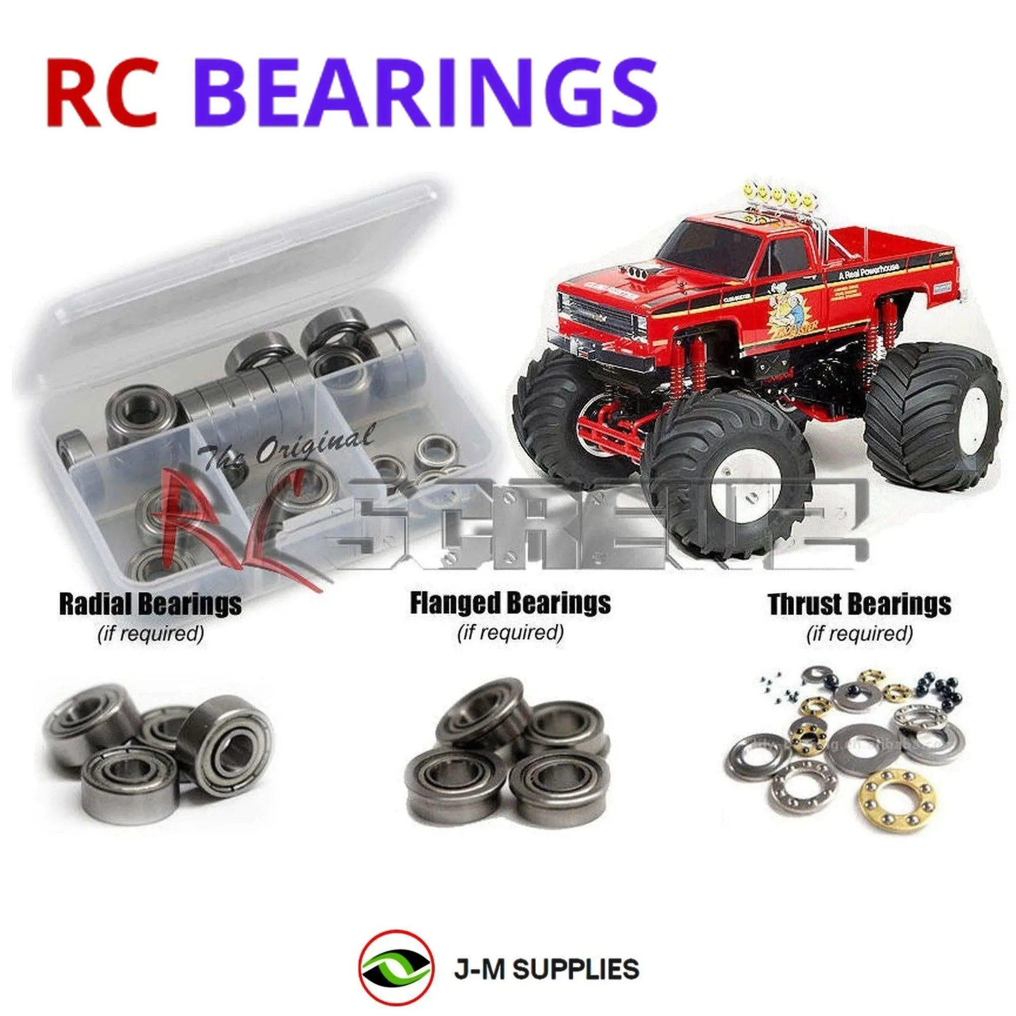RCScrewZ Metal Shielded Bearing Kit tam016b for Tamiya Clod Buster 1/10 Electric 4WD Monster Truck Vintage 1987 Release (#58065) | SET