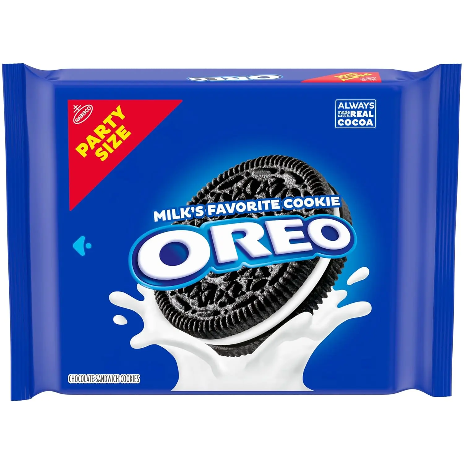 OREO Chocolate Sandwich Cookies Snack, Party Size, 24.16 oz - Made with Real Cocoa, Certified Kosher