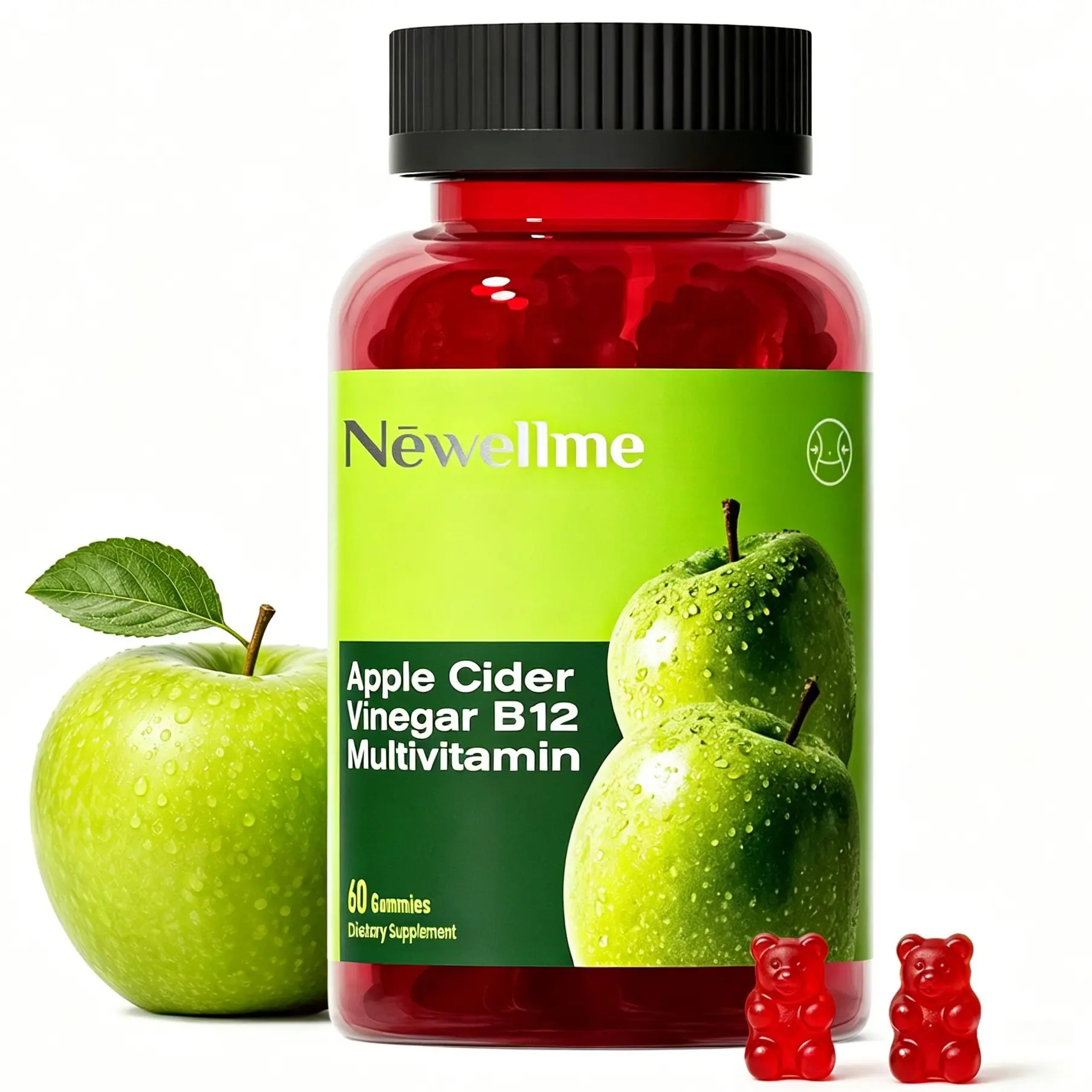 Apple Cider Vinegar Gummies B12 Multivitamin,ACV Supplement Gummy Vitamins,Vegetarian Supplement for Women & Men,Non GMO,Support Normal Energy Levels  60 Gummies #dealsforyoudays