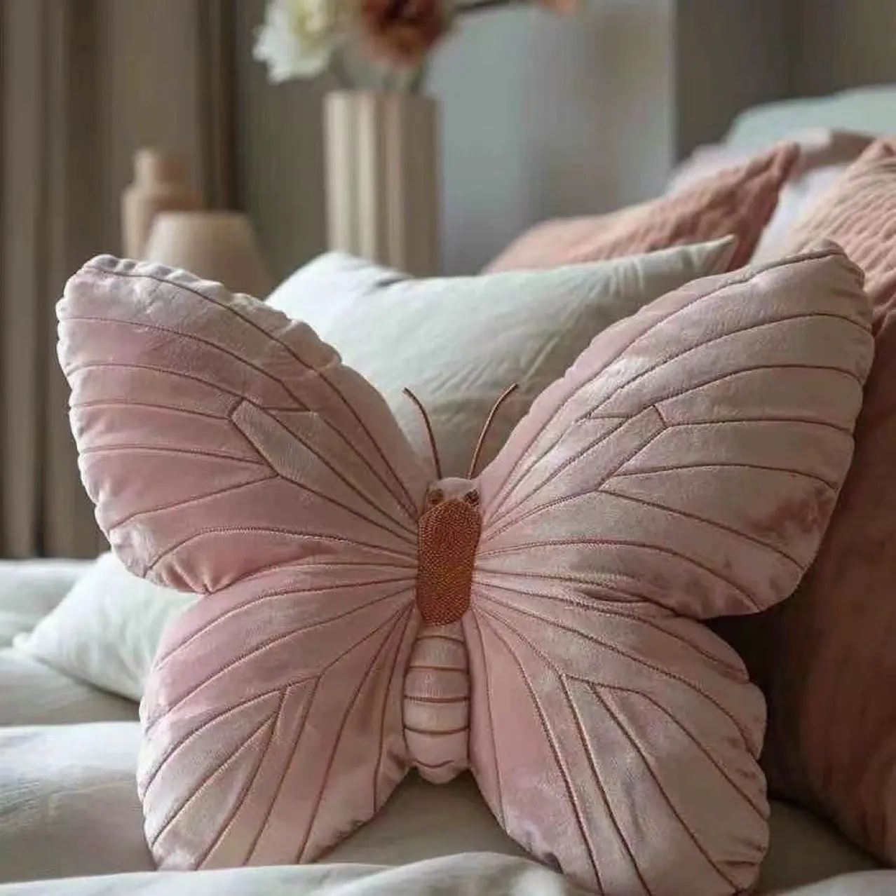 Bionic Butterfly Cute Style Sofa Cushion Plush Pillow, Natural Decor, Comfortable Butterfly Design for Living Room and Bedroom, Soft Cushions, Decorative Cushion