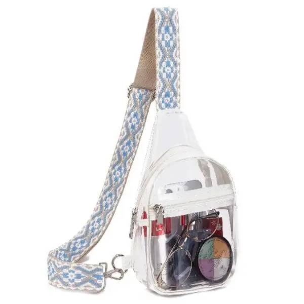 Telena Clear Bag for Stadium Events TPU Fanny Pack Crossbody Bag Purses for Women Transparent Waist Bag White Compact