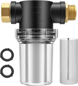 Hose Filter Attachment Line Water Hose Filter with 100 Mesh and 40 Mesh Screen, 2Pcs O-Ring, Garden Hose Filter Pressure Washer Inlet for RV Camping Car Wash Water Hose