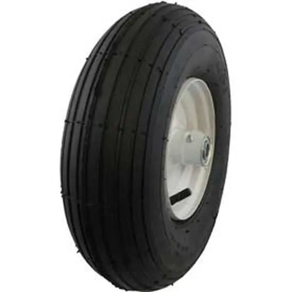 Marathon Industries 20081 4 in. 6 Ribbed Tread Pneumatic - 3 in. Centered Hub - 0.63 in. Bearings