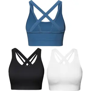 Bras for Women Support, Back Padded Strappy High Impact Sports Bras for Women Large Bust