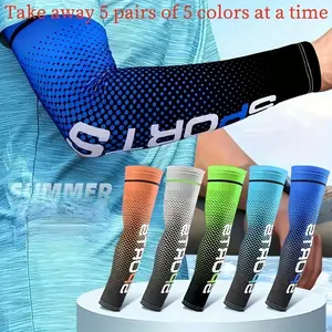 5 6 Pairs Ice Silk Sun Protection Arm Sleeves UPF50+ Breathable Cooling UV Shield for Men Women Cycling Running Driving Fishing Outdoor Sports