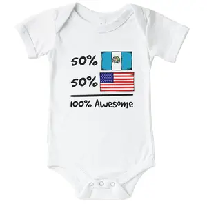 50% Guatemalan 50% American 100% Awesome Cute Guatemala Flag Baby Bodysuit - Infant One Piece