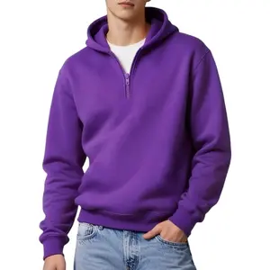 Men's Hoodie Quarter Zip Pullover Sweatshirts Fleece Hoodies Casual Long Sleeve Athletic Hooded Sweat Shirt for Men