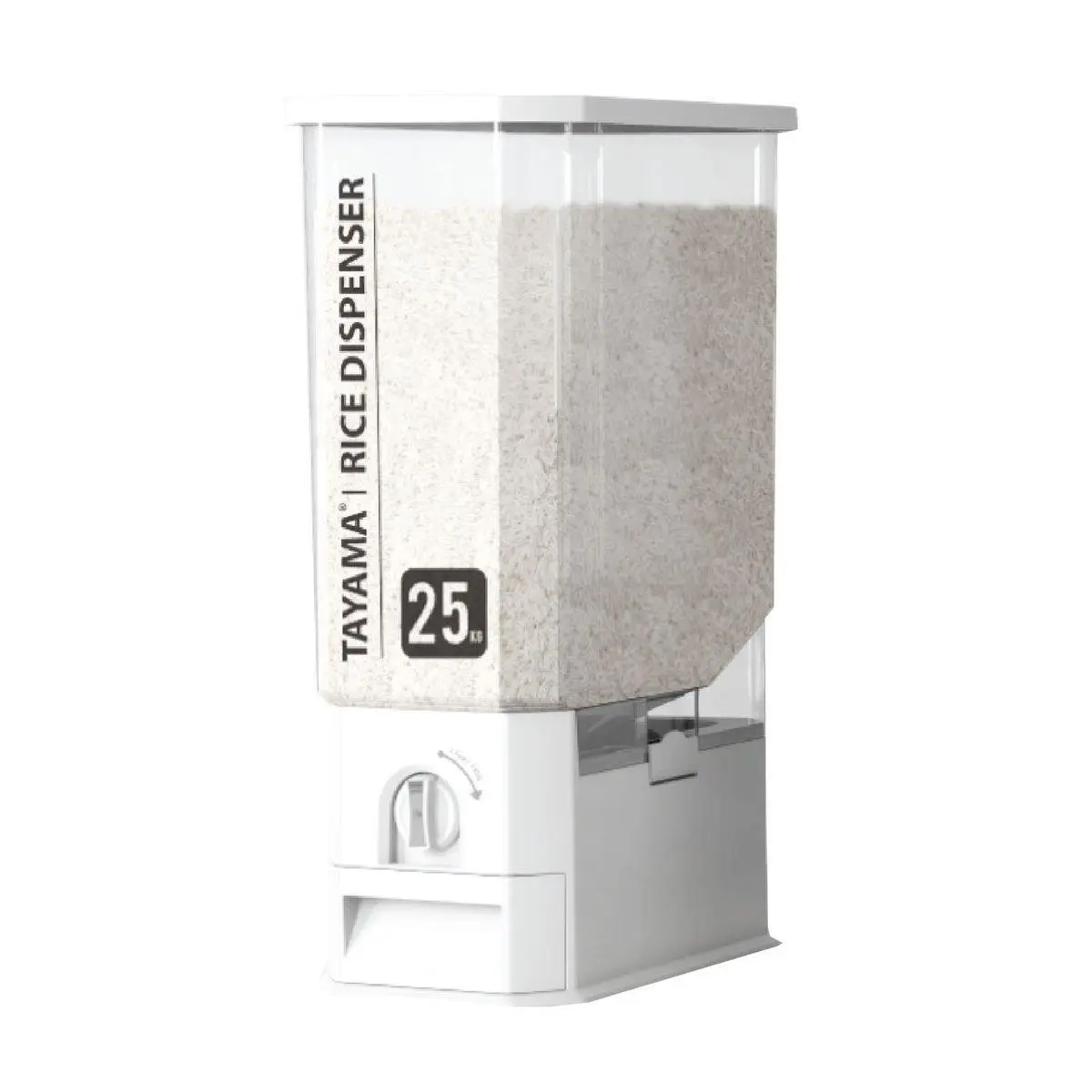 212 MAIN Pest-Proof BPA-Free ABS Plastic Grain Dispenser - 55 lbs Capacity, Rectangular Large Storage Compartment, Countertop Food Organizer for Modern Kitchens, 22.5" H x 8.75" W x 16" D Home Supplies Storage Bottles & Jars, Food Dispensing Storage Bottl