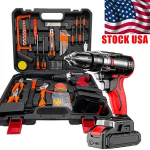 21V Cordless Drill Set, 128-Piece Home Tool Kit With Storage Box,Unisex DlY Power Tool Set For Fence Installation, Room Décor, FurnitureAssembly, And Daily Repairs