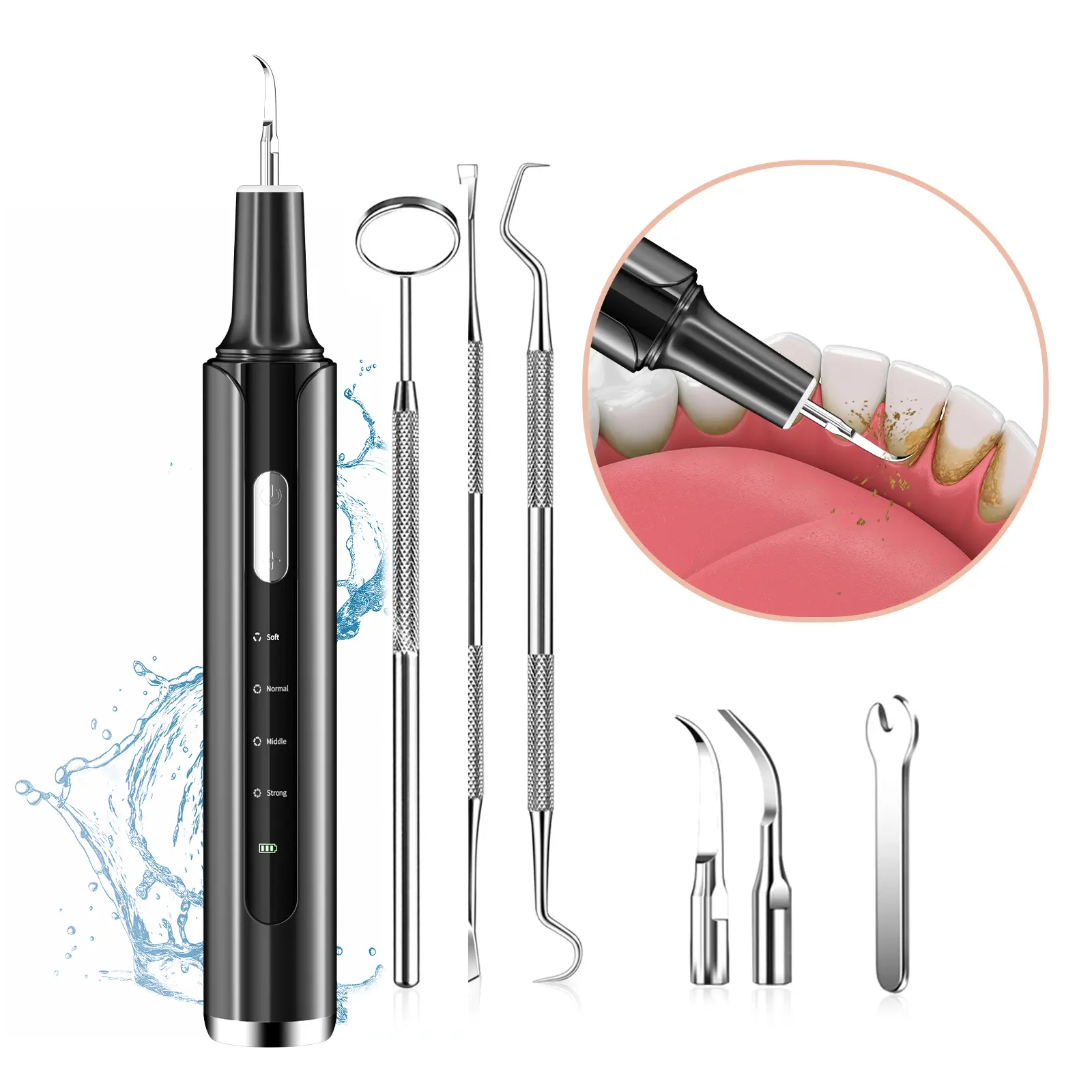 VOYOGA Electric Scaler/Oral Plaque/Tartar Remover with Effective Remove Plaque Tartar and Stains Preventing Cavities Bad Breath and Gum Disease for At-Home Teeth Cleaning Cost-Effective Oral Care Solution - Cleansing