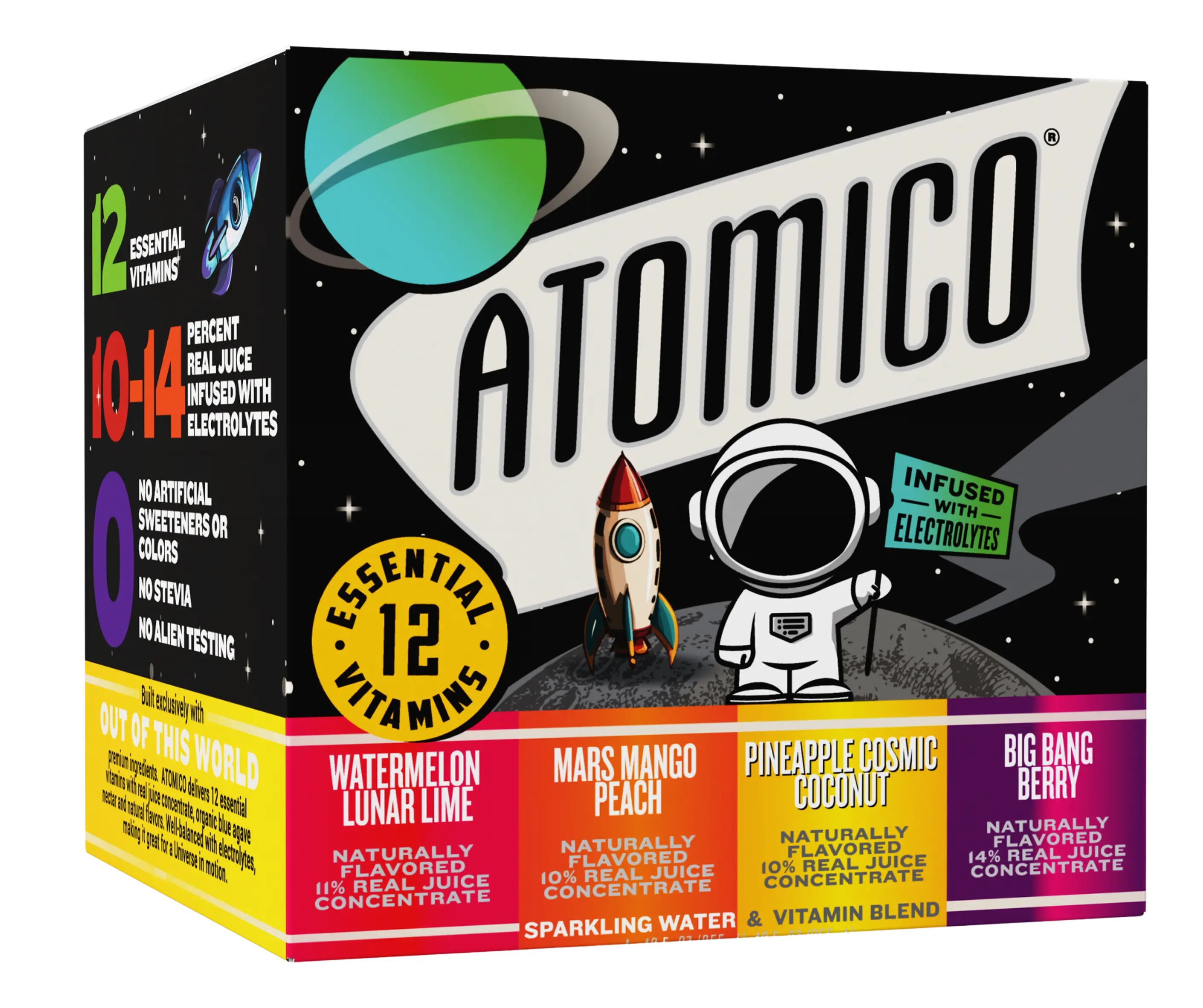 ATOMICO Sparkling Vitamin Water : VARIETY 12PK