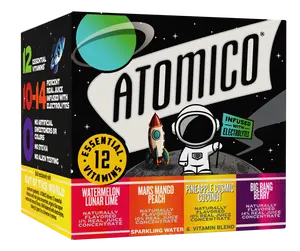 ATOMICO Sparkling Vitamin Water : VARIETY 12PK