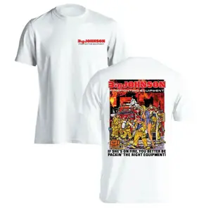 Big Johnson Firefighting Equipment Shirt, Funny Firefighter Graphic Long Sleeve Tee, Adult Humor Fire Dept Apparel, Retro Fireman Shirt for Men & Women, Gift for Firefighters, Dad, First Responders, Gift Ideas For Him Her