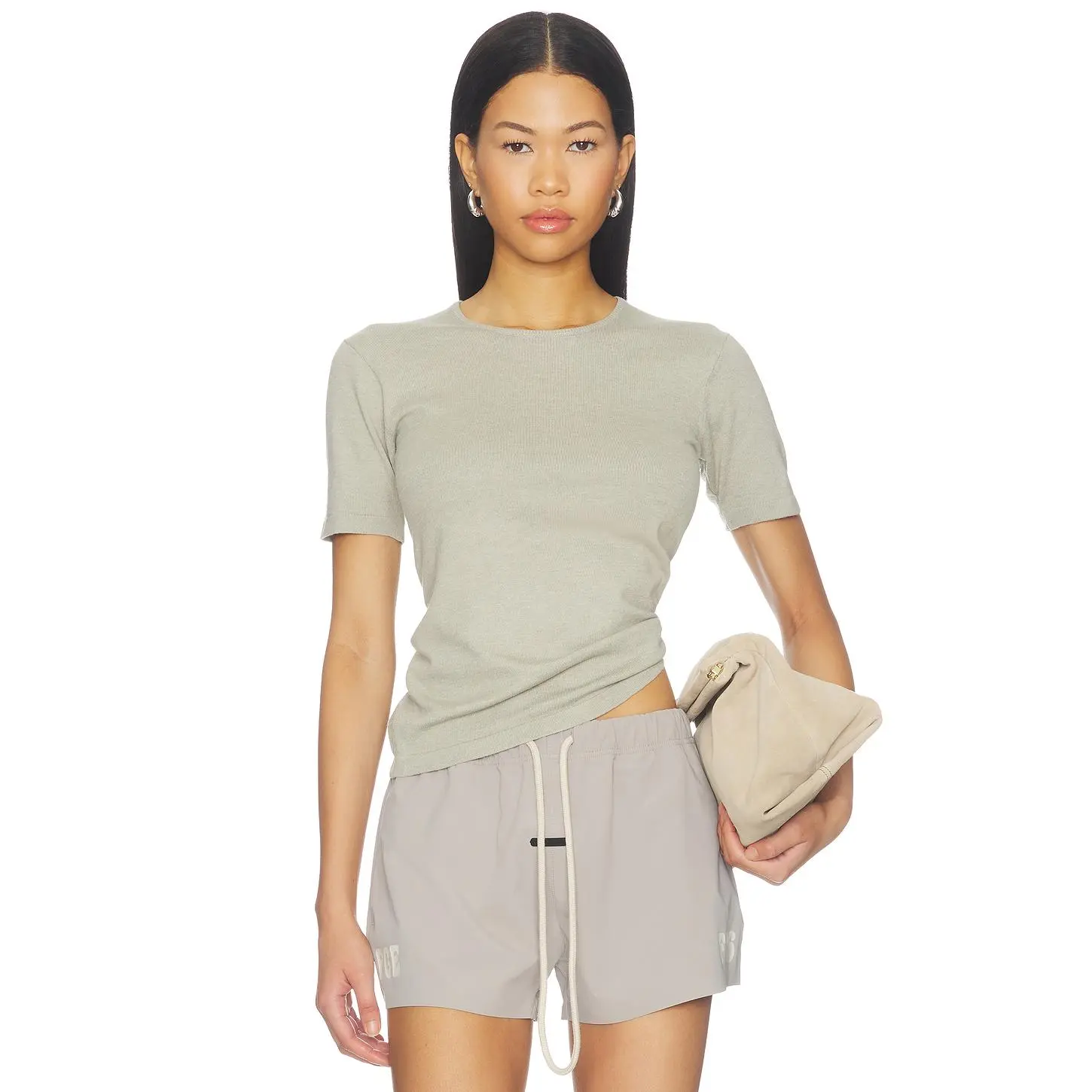 Fear of God ESSENTIALS Slim Classic Tee in Seal Fear of God ESSENTIALS Slim Classic Tee in Seal