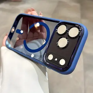 Magnetic iPhone 17/17 Pro Max Case, Compatible with 16/16 Pro Max, 15, 14, 13,12 – Transparent Soft-Edge Protective Cover, Ultra-Thin Shockproof Anti-Drop Slim Phone Case, Scratch-Resistant, Lightweight, Full Protection