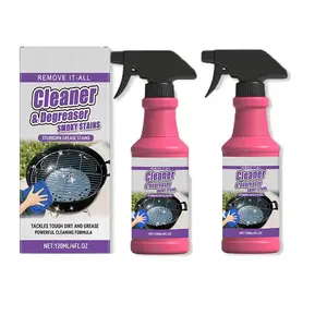 2pcs Fast-Acting Grill Cleaner Spray,120ml Fast Acting Grill Degreaser Spray for Outdoor Grills, Heavy Duty BBQ Degreaser for Burnt Food & Stubborn Grease