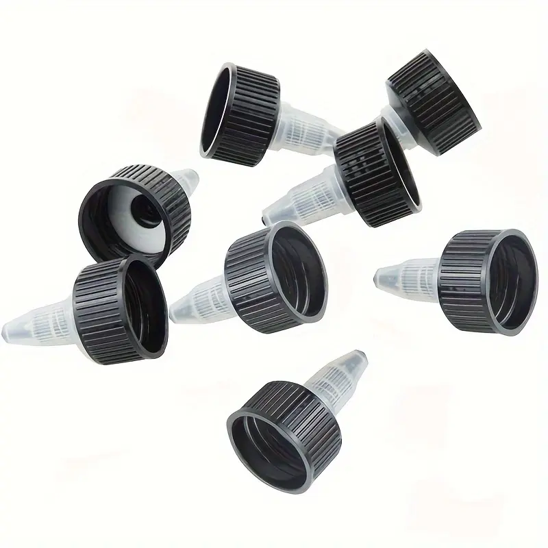 15pcs Black & Natural Twist Top Caps, Bottle Cap Replacement Caps for Squeeze Bottles Paint Bottles, Dispensing Caps for Crafts, Art, Glue and More