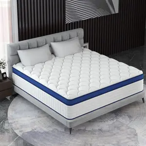 colchones para cama queen size mattress 12"/14" Hybrid Mattress with Gel Memory Foam & Individually Wrapped Coils for Medium Firmness Cool Sleep Support Fits Twin Full Queen King Sizes memory foam mattress bed mattress