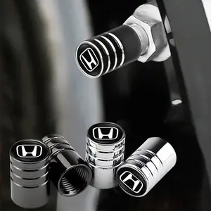 4Pcs Metal Valve Caps, Car Wheel Tire Air Stem Caps Compatible with Honda Civic, Accord, Fit, Jazz, CRV, BRV, HRV, Insight, Pilot, Passport, TYPE-R