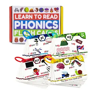 Phonics Flash Cards - 20 Stages Color-coded Levels for Kids - Educational Study Tools for Home Tutoring & Classroom Instruction - Vocabulary Flashcards Colorful