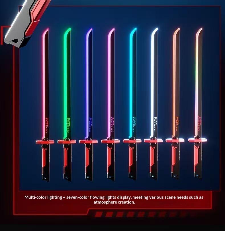 DKD SparkBlade Samurai LED Lightsaber Toy Cyberpunk Katana - 31.5" Light-Up Propfor Cosplay, Raves & Festivals RGB Lights Durable CollectibleItem US In Stock, Perfect Easter Gift