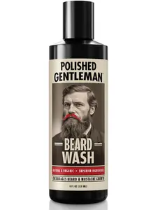 Polished Gentleman Beard Thickening Shampoo - Organic Ingredients for Faster Growth, Thicker Fuller Softer Stronger Healthier Beard - 4 fl oz