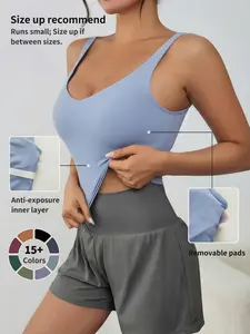 Women's Solid Color Yoga Sports Vest, High Stretch Breathable Comfortable Sports Tank Top, Ladies Sportswear for Indoor Outdoor Wear