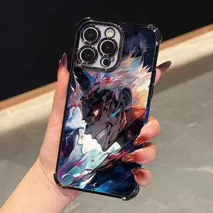 A High-End Luxurious Business Creative Cool Dark-Themed Monster Pattern Phone Case Suitable for Iphone 16, 16E, 15, 14, 13, 12 Mini, 11 Pro Max, X, XR, XSMAX, 8, 7, E Plus with a Black Border And a Transparent Back for Drop Protection.