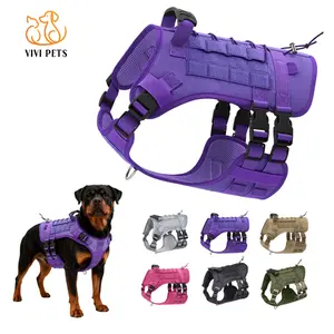 VIVI PETS  Multi-Function Tactical Vest Harness - Adjustable & Padded for Secure Fit, Comfortable Outdoor Walking Gear for All Dog Sizes, Vest-Style Design with Easy Control