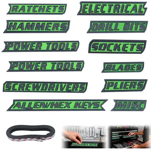 12 Pack of Magnetic Toolbox Labels, 2026 New 3D-Printed Tool Box Labels, General Tool Box Organize Accessories, Reusable Tags for Steel Toolboxes, Carts, Drawers, and Cabinets