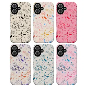 Astronaut Cat Phone Case, Cute Space Cat Design with Stars and Planets, Available in Multiple Colors, gift for him for her