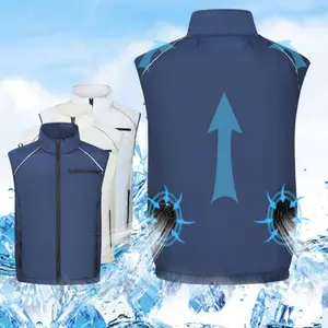 Outdoor Cooling Jacket with Fan, Breathable Rechargeable Work Cooling Gear, USB-Powered Lightweight Sleeveless Jacket for Outdoor Tasks