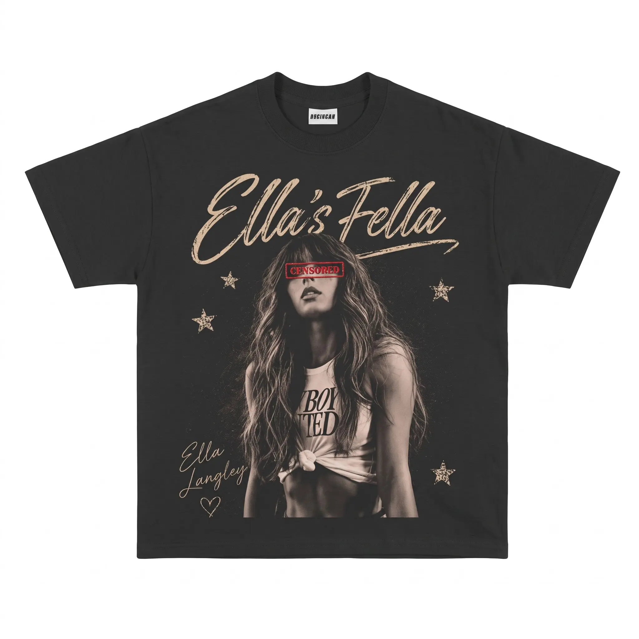 ELLA Fella Vintage Music Graphic T-Shirt, Unisex Casual Cotton T-Shirt For Men Women Unisex, Casual Graphic T-Shirt, Printed Cotton Tee, Everyday Outfit