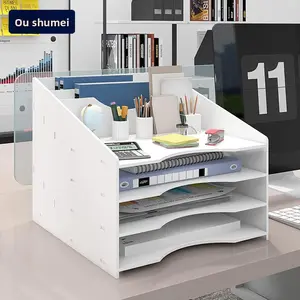 Office desktop multi-layer file rack for A4 documents, file organizer, Desk Accessories, desktop storage box, detachable shelf.