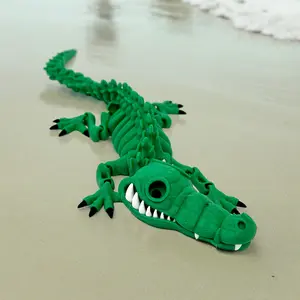 Flexi-Crocodile fidget toy desk accessory desk toy desk fidget fidget figurine desk buddy Articulated 3D Decor Gift