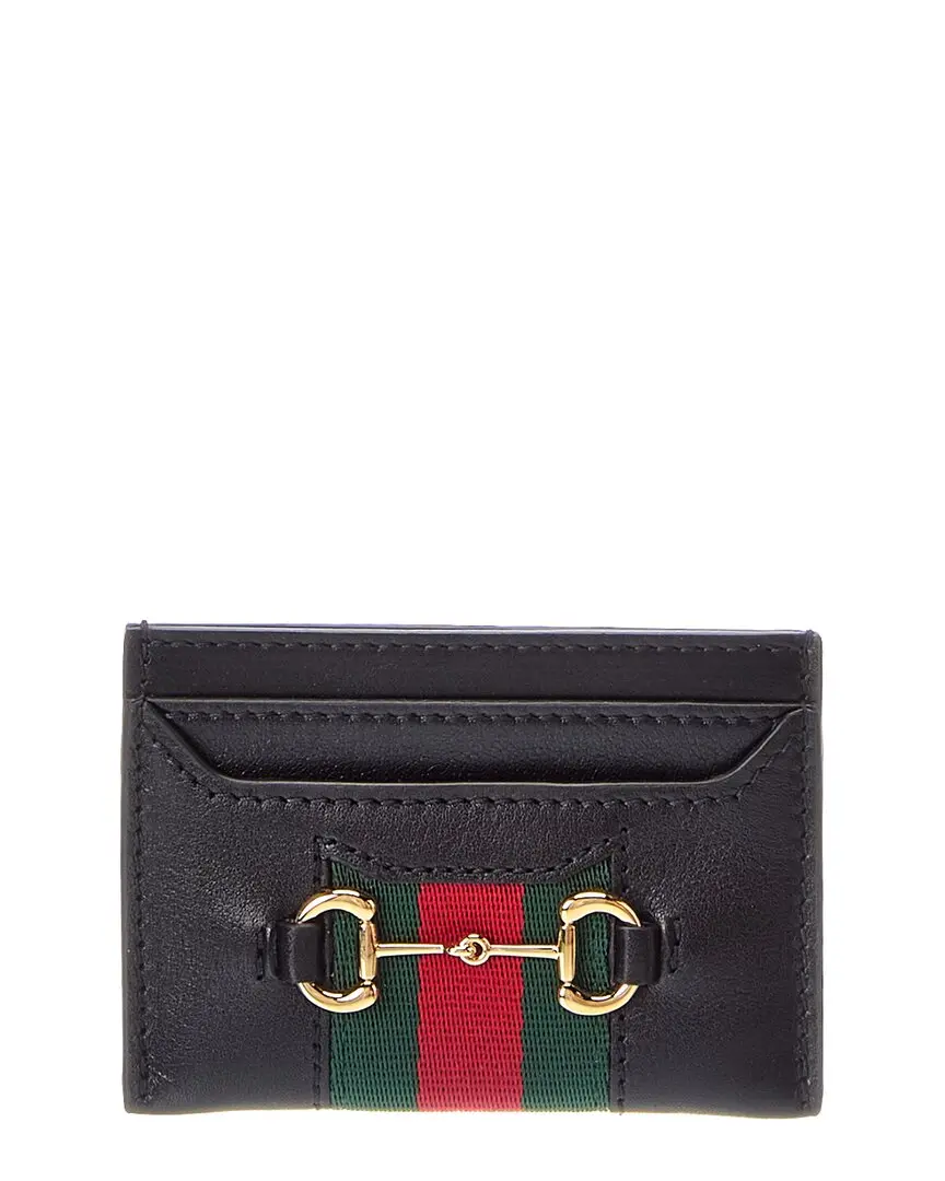 Gucci Horsebit Web Leather Card Case