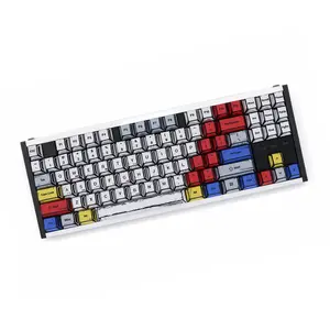 VIA/QMK Supported Mechanical Keyboard with 5-Side Comic Keycaps & CNC Aluminum Frame, For Typists & Gamers 17 RGB Modes