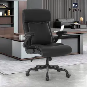 Flysky Home Office Furniture Ergonomic Executive Big and Tall  Office 500lbs  with Flip-up Armrests and Adjustable Height Office Chair