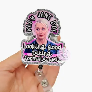 Nurse Dana badge reel – The Pitt TV Series Inspired ID Holder – Cute Nurse Badge Reel – Baby Jane Doe – Retractable Badge Clip