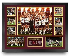 2025 NRL Premiers Brisbane Broncos Photo Poster No No Framed Memorabilia