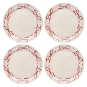 Pink Bows Melamine Salad Plates