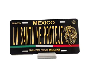 Car Plate Decorative La Santa me Proteje, Personalized Novelty Car Plate, Personalized Car License Plate La Santa me Proteje