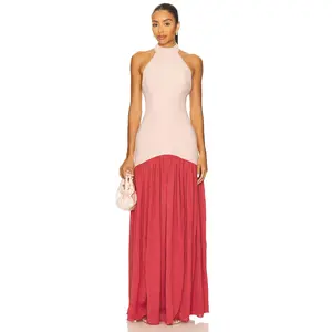 Lovers and Friends Marissa Gown in Pink & Burgundy