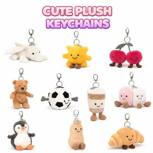 Cute Plush Keychain Charm - Mini Stuffed Animal Keychain for Bags, Backpacks & Keys, Multiple Adorable Designs