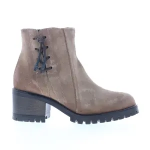 Miz Mooz Maiden Womens Gray Suede Zipper Ankle & Booties Boots