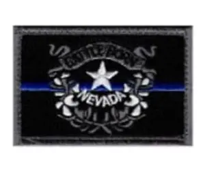 Police Support Nevada 2PC State Flag Hook Fastener Patch 3x2 Inch for Uniforms and Gear