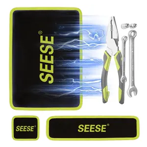 SEESE 3PC Flexible Magnetic Tool Mat & Tray Holder - Magnetic Tool Tray, Flexible Magnetic Mat, PVC & Non-Slip for Garage Workshop, Auto Repair Tools fathersdaygiftideas fathersdaygift