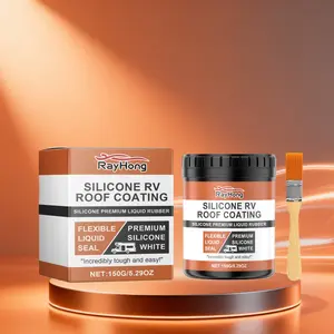 150g+ Brush Rv Roof Paint, Wood Board Paint, UV-Resistant, Crack-Proof, Flexible, Durable, Quick Leak-Stopping