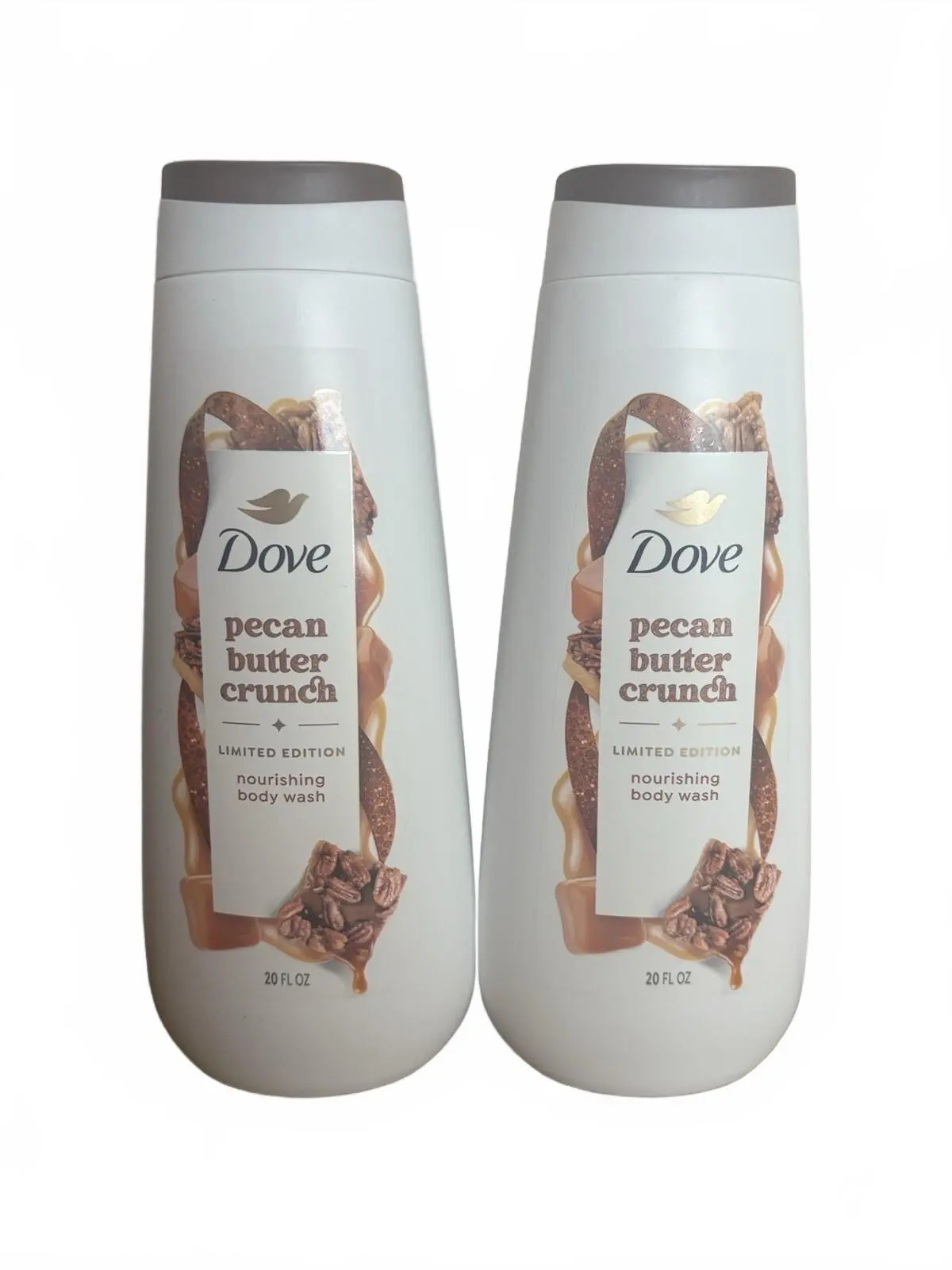 Lot of 2 Dove Pecan Butter Crunch Limited Edition Body Wash 20 oz New