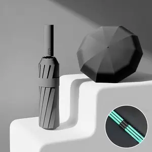 Automatic Folding Umbrella, 1 Count Portable Compact, Windproof Wind Resistant Umbrella Rainproof & Sun Protection for Outdoor Hiking & Travel